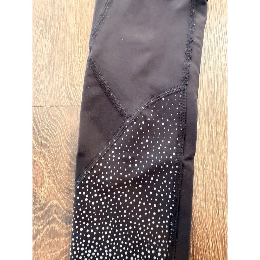 Lululemon Black Metallic Dot High Scalloped Rise Leggings Size 6 - Picture 3 of 7